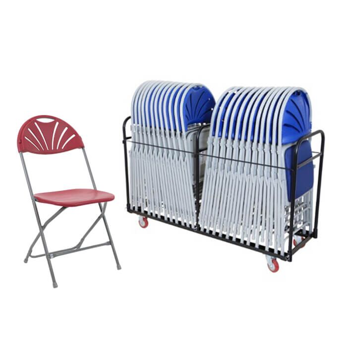 48 Fanback Plastic Folding Chairs Bundle