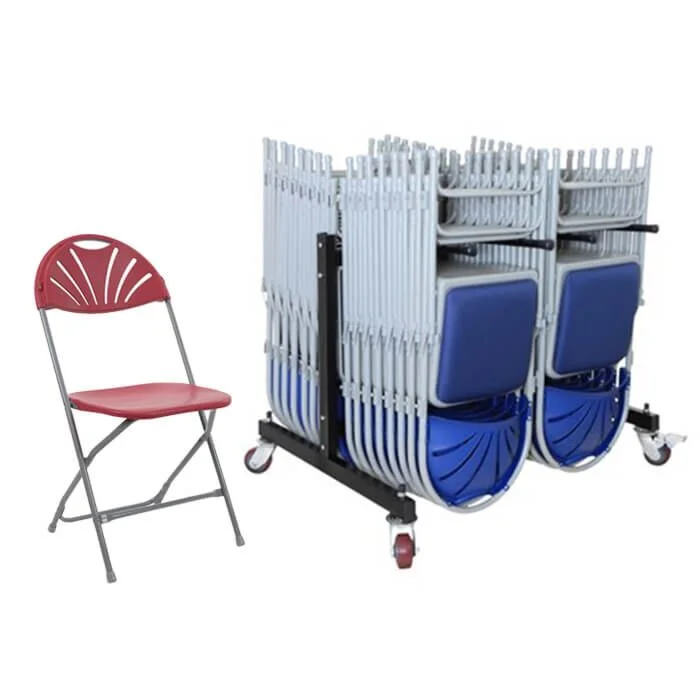 56 Fanback Plastic Folding Chairs Bundle