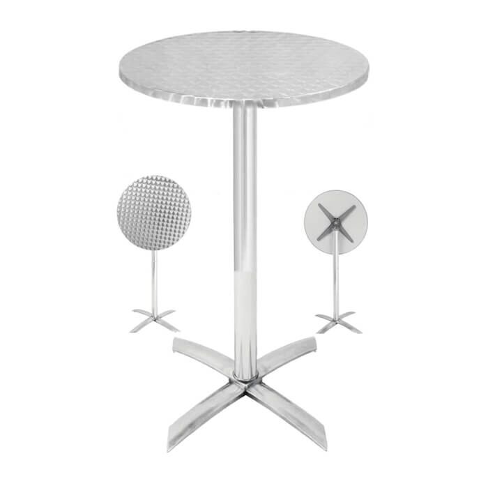 Round Flip Top Aluminium Poseur Table 60cm - Height 105cm