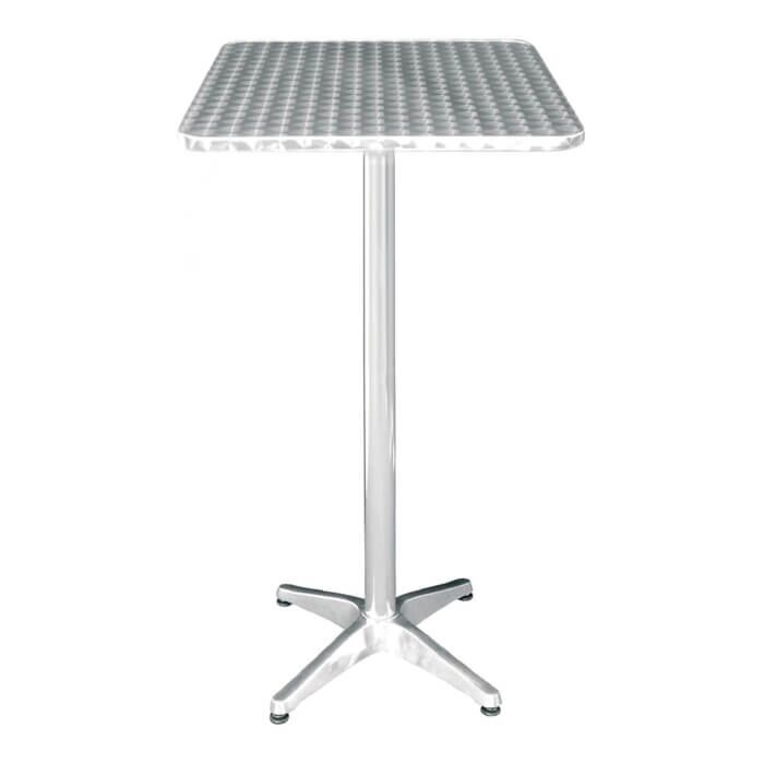 Square Aluminium Poseur Table 60cmL x 60cmW - Height 105cm