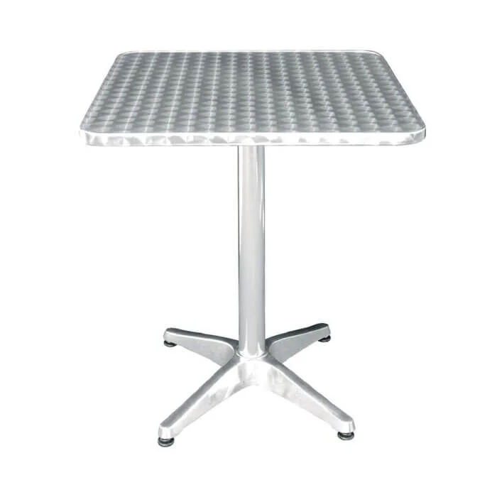 Square Aluminium Bistro Table 70cmL x 70cmW - Height 70cm