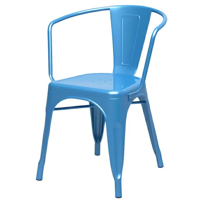 Tolix Style Armchair - Blue