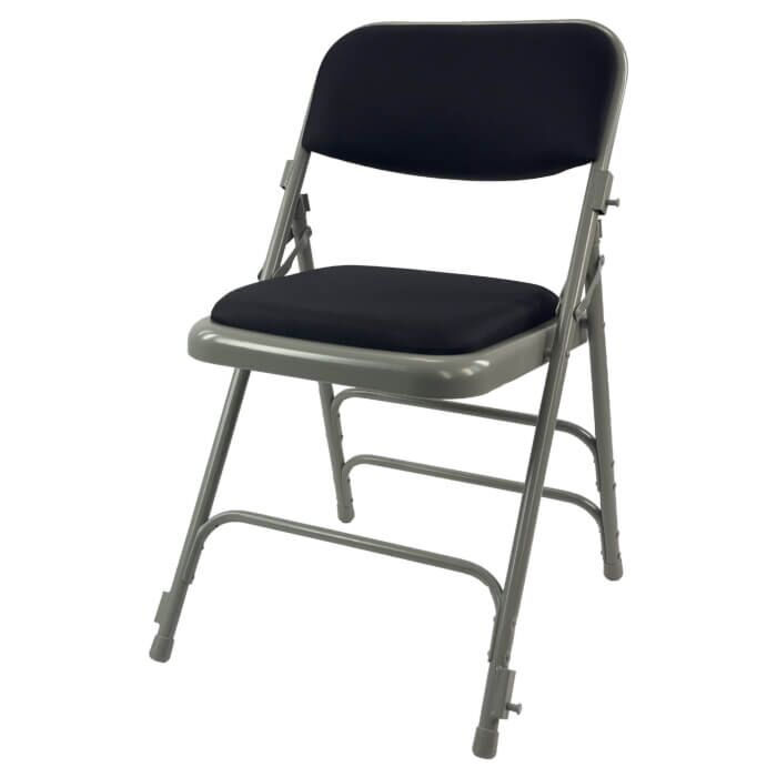 Profile view of Charcoal Comfort Folding Chair