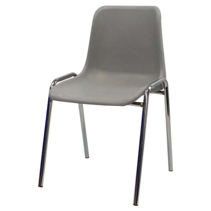 Grey economy plastic stacking chair
