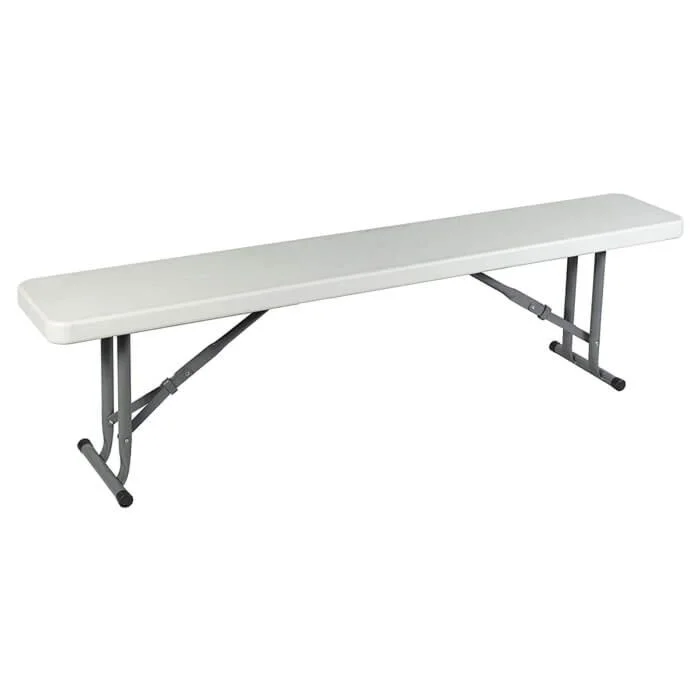 Plastic One Piece Bench with Folding Legs
