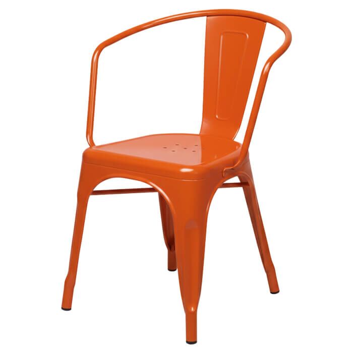 Tolix Style Armchair - Orange