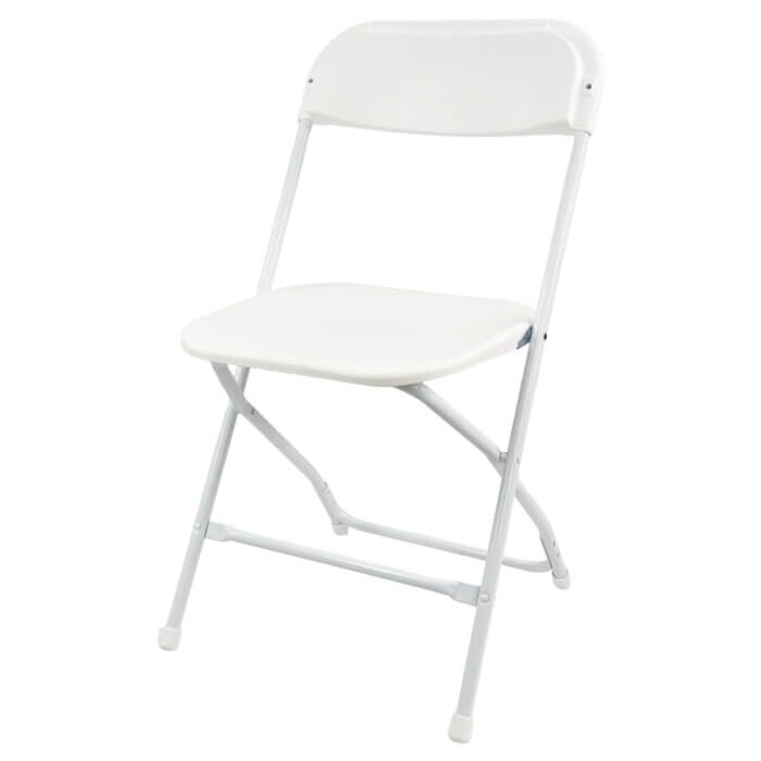 Profile view of White Economy Plastic Folding Chair