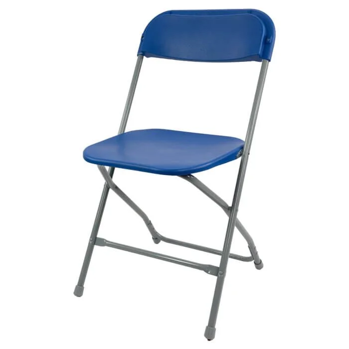 Profile view of Blue Economy Plastic Folding Chair