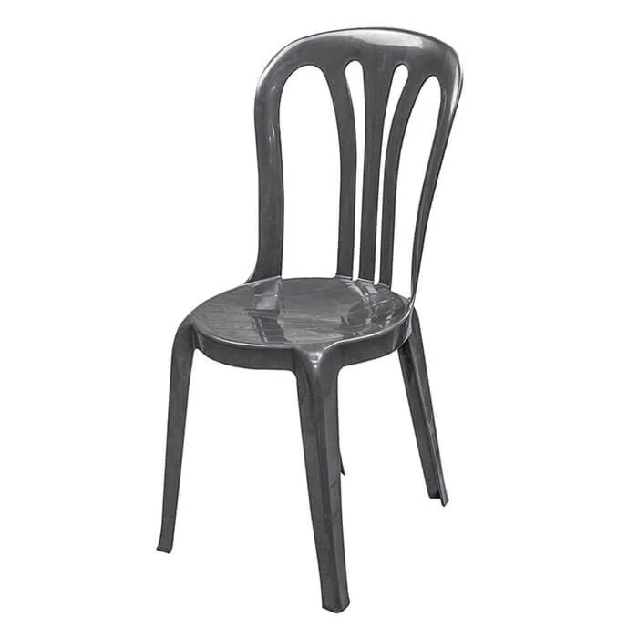 Profile view of Black Garrotxa Plastic Stacking Chair