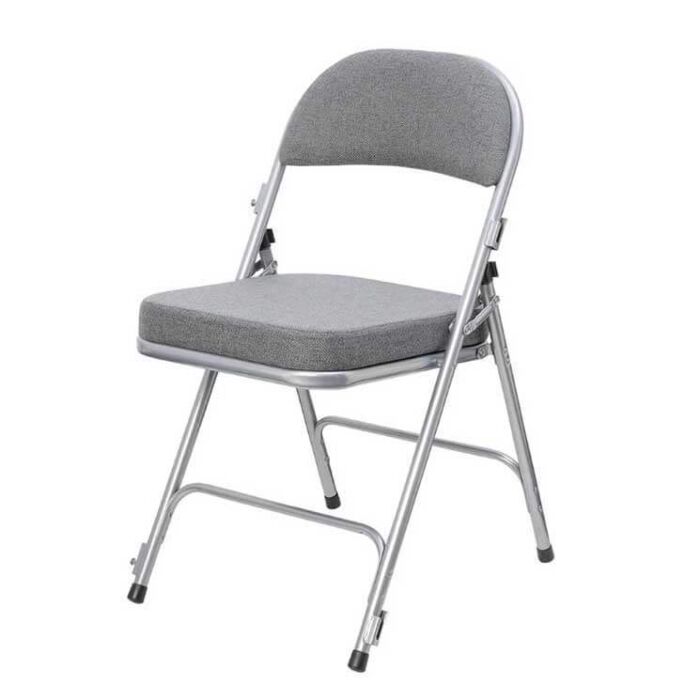 Premium Comfort Plus Extra Folding Chair Grey Fabric