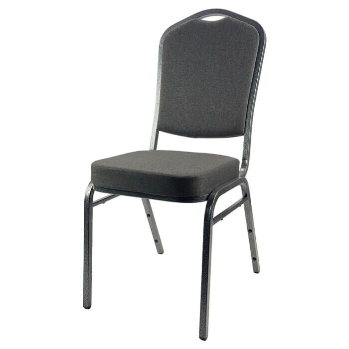 Diamond Steel Banqueting Chair - Silver Vein Grey Fabric