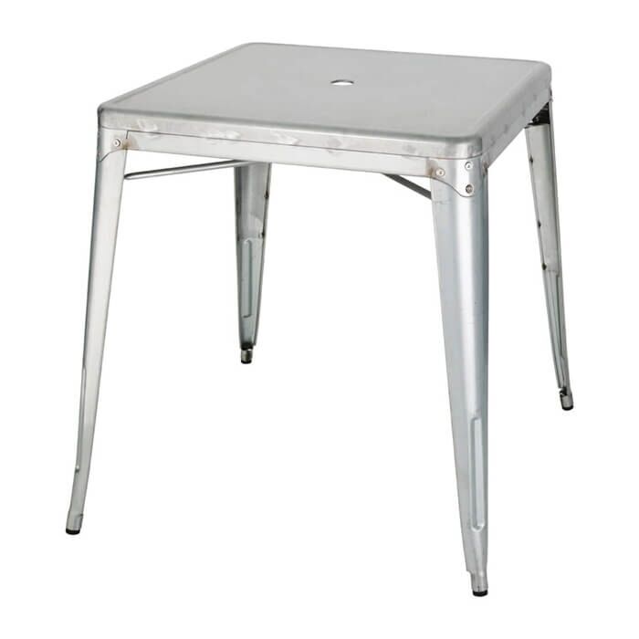 Tolix Style Stacking Dining Table - 66cm Square - Industrial Grey