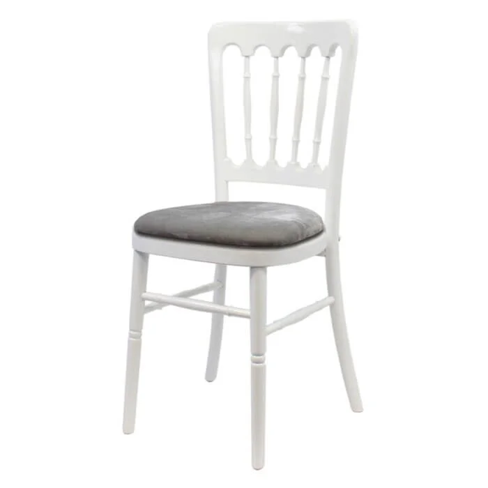White UK Cheltenham Chair with Grey Seat Pad