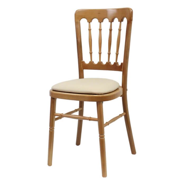 Natural UK Cheltenham Chair with Ivory Seat Pad