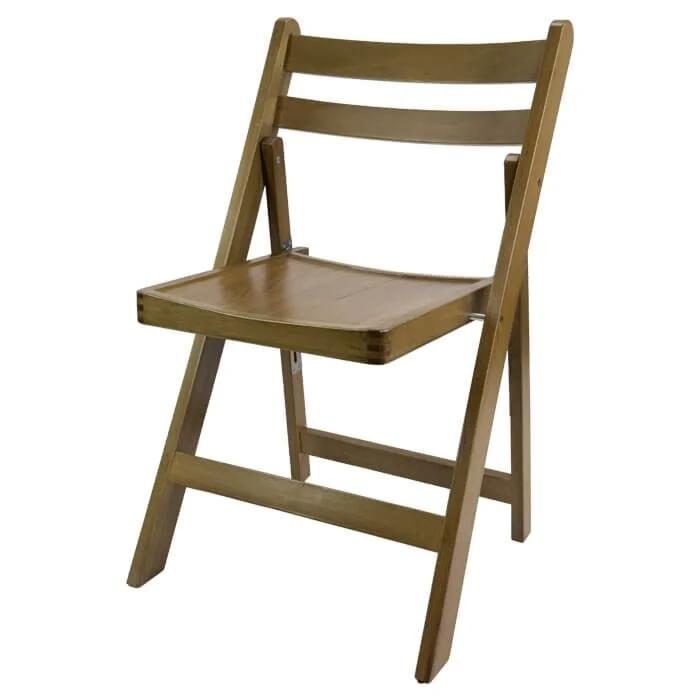 Profile view of Rustic Helios Folding Chair