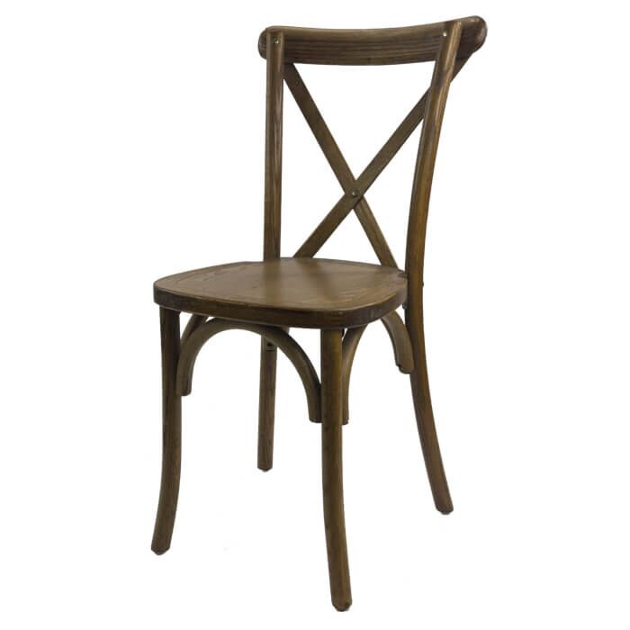Crossback Stacking Chair - Compact Rustic Finish