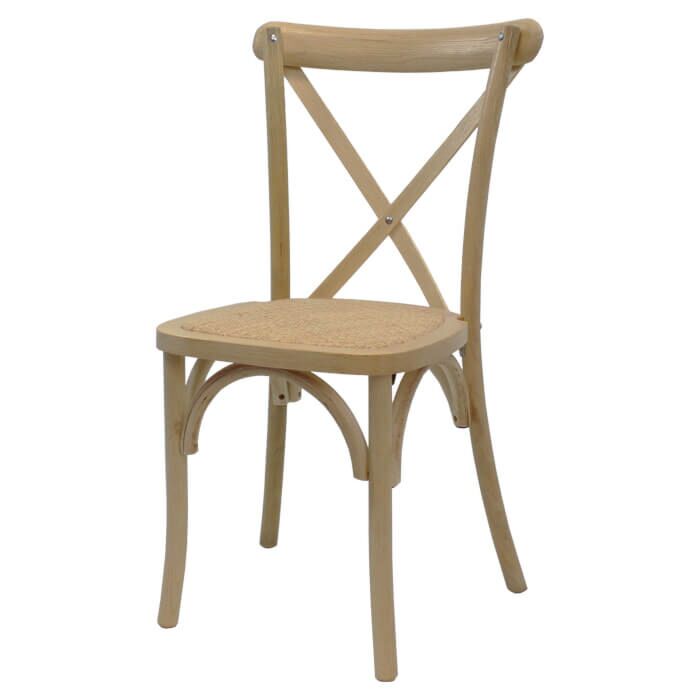 Crossback Stacking Chair - Tipi Brown with Rattan Seat Pad