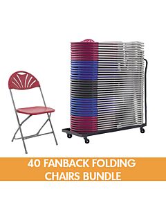 40 Fanback Plastic Folding Chairs Bundle
