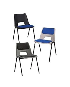 Academy Plastic Stacking Chair Upholstered