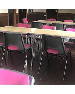 Academy Plastic Stacking Chair Upholstered