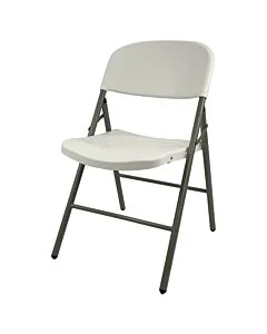 Profile view of White Apollo Plastic Folding Chair