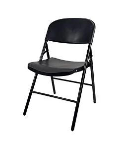 Profile view of Black Apollo Plastic Folding Chair