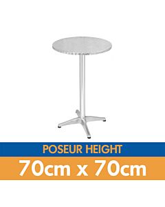 Round Aluminium Poseur Table 70cm - Height 105cm