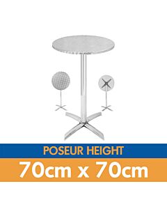 Round Flip Top Aluminium Poseur Table 70cm - Height 105cm