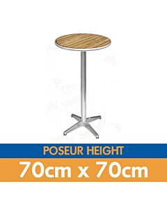 Round Ash Aluminium Poseur Table 70cm - Height 105cm