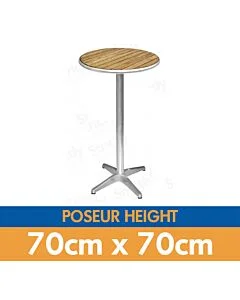 Round Ash Aluminium Poseur Table 70cm - Height 105cm