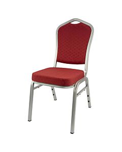 Profile view of Diamond Aluminium Banqueting Chair in Burgundy Fabric