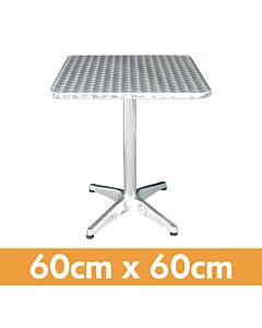 Square Aluminium Bistro Table 60cmL x 60cmW - Height 70cm