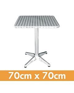 Square Aluminium Bistro Table 70cmL x 70cmW - Height 70cm
