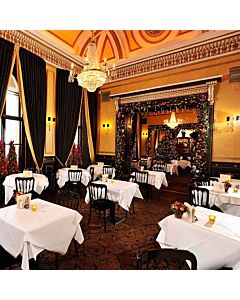 Profile view of Black  Cheltenham Banqueting Chair with Gold Seat Pad