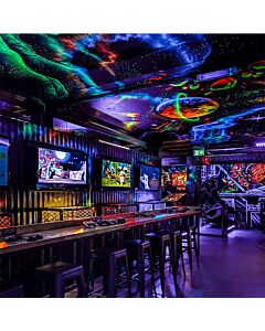 Profile view of Matte Black Tolix Bar Height Stool