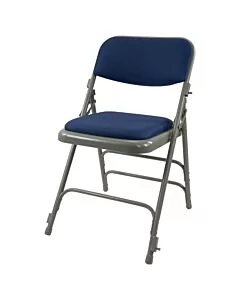 Profile view of Blue Comfort Folding Chair