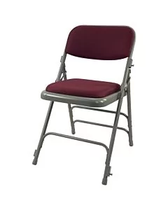 Profile view of Burgundy Comfort Folding Chair