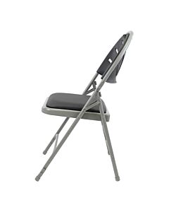 Profile view of Charcoal Comfort Plus Folding Chair