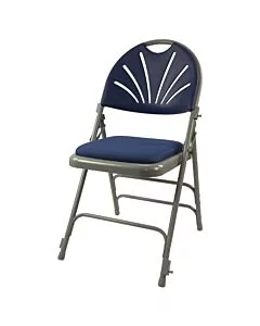 Profile view of Blue Comfort Plus Folding Chair