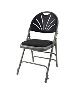 Profile view of Charcoal Comfort Plus Folding Chair