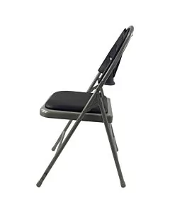 Comfort Plus Folding Chair Grey Frame Black Vinyl