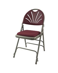 Profile view of Burgundy Comfort Plus Folding Chair