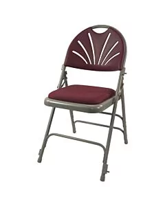 Profile view of Burgundy Comfort Plus Folding Chair