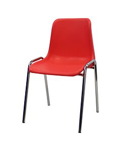 Red economy plastic stacking chair