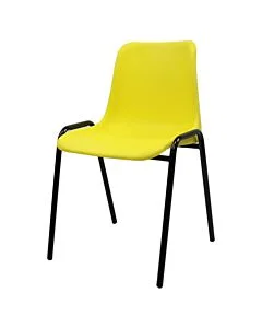 Economy Plastic Stacking Chair - Yellow Shell Black Frame