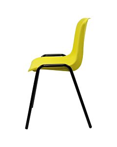 Economy Plastic Stacking Chair - Yellow Shell Black Frame
