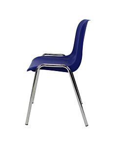 Economy Plastic Stacking Chair - Blue Shell Chrome Frame