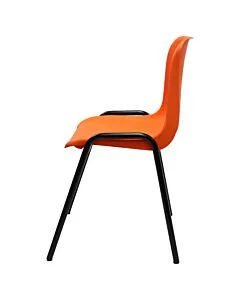 Economy Plastic Stacking Chair - Orange Shell Black Frame