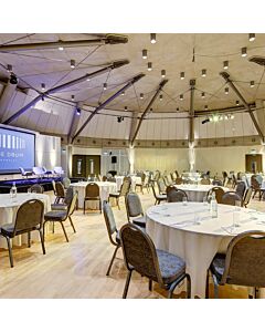 Profile view of Eurostyle Aluminium Stacking Chair