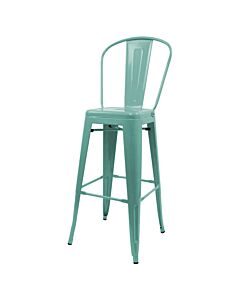 Bespoke RAL Colour Tolix Style 76cm Bar Height Stool with Tall Back